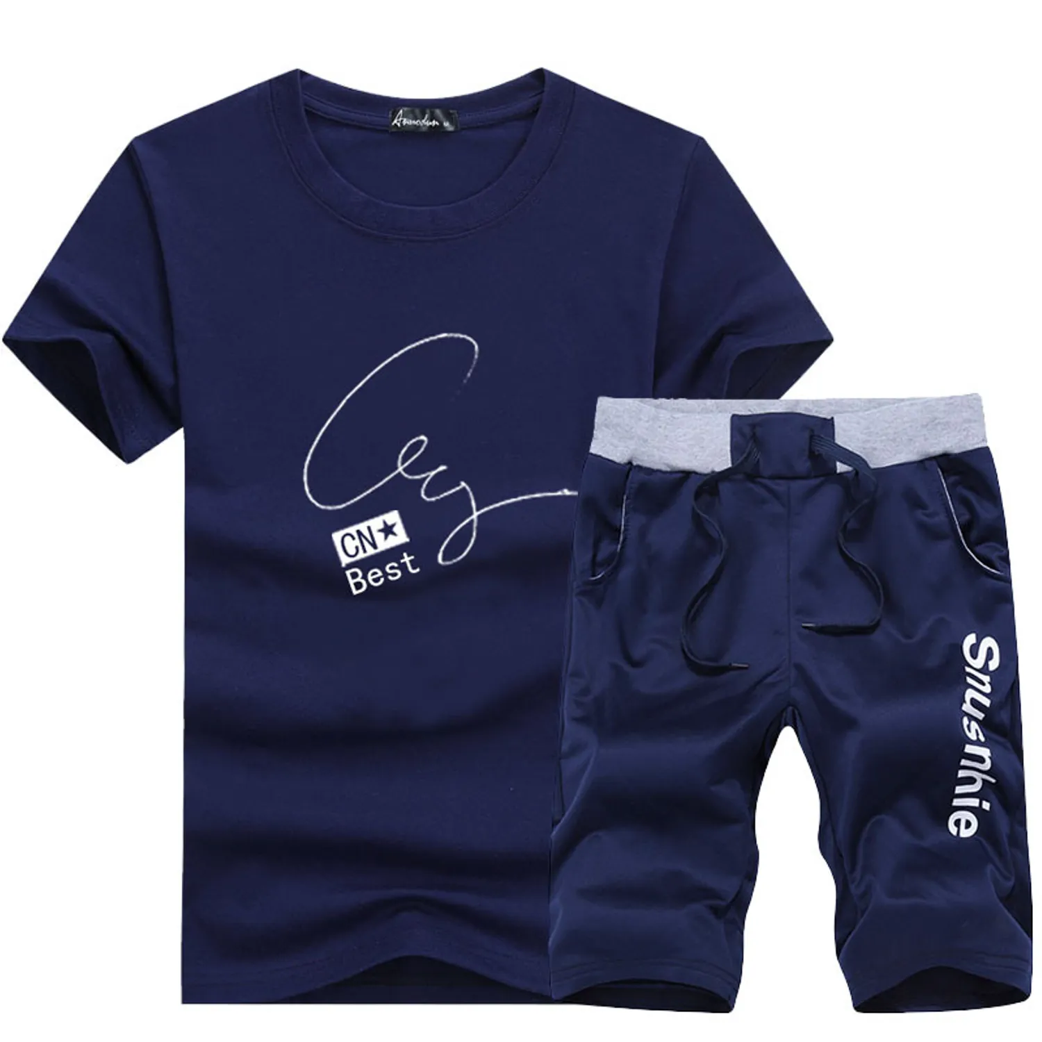 Men's Summer Casual Short Sleeved Sweat Suit