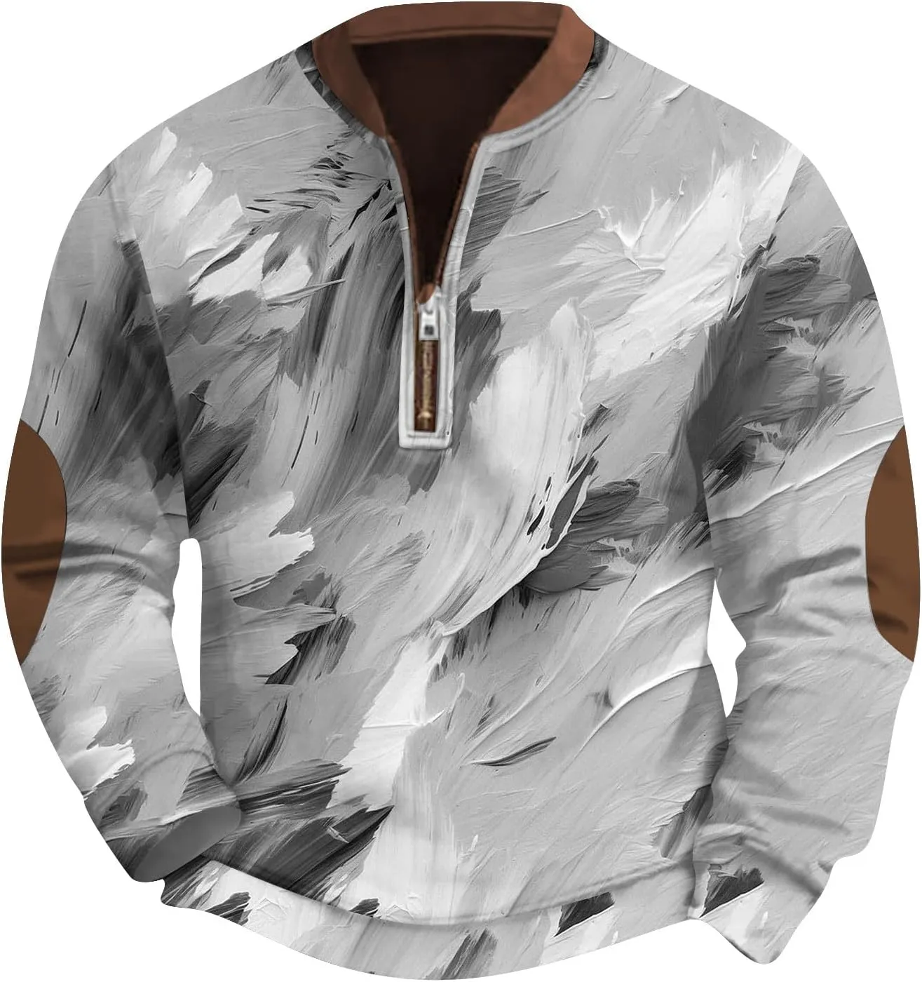 Men'S Sweaters Winter Clothes For Fashion V-Neck Zip Up Vintage Casual Prints Graphic Long Sleeve Sweatshirt