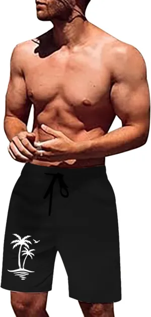 Men's Swim Trunks Quick Dry Board Shorts with Side Pockets and Mesh Lining Hawaii Beach Shorts Swimwear Bathing Suits 2025