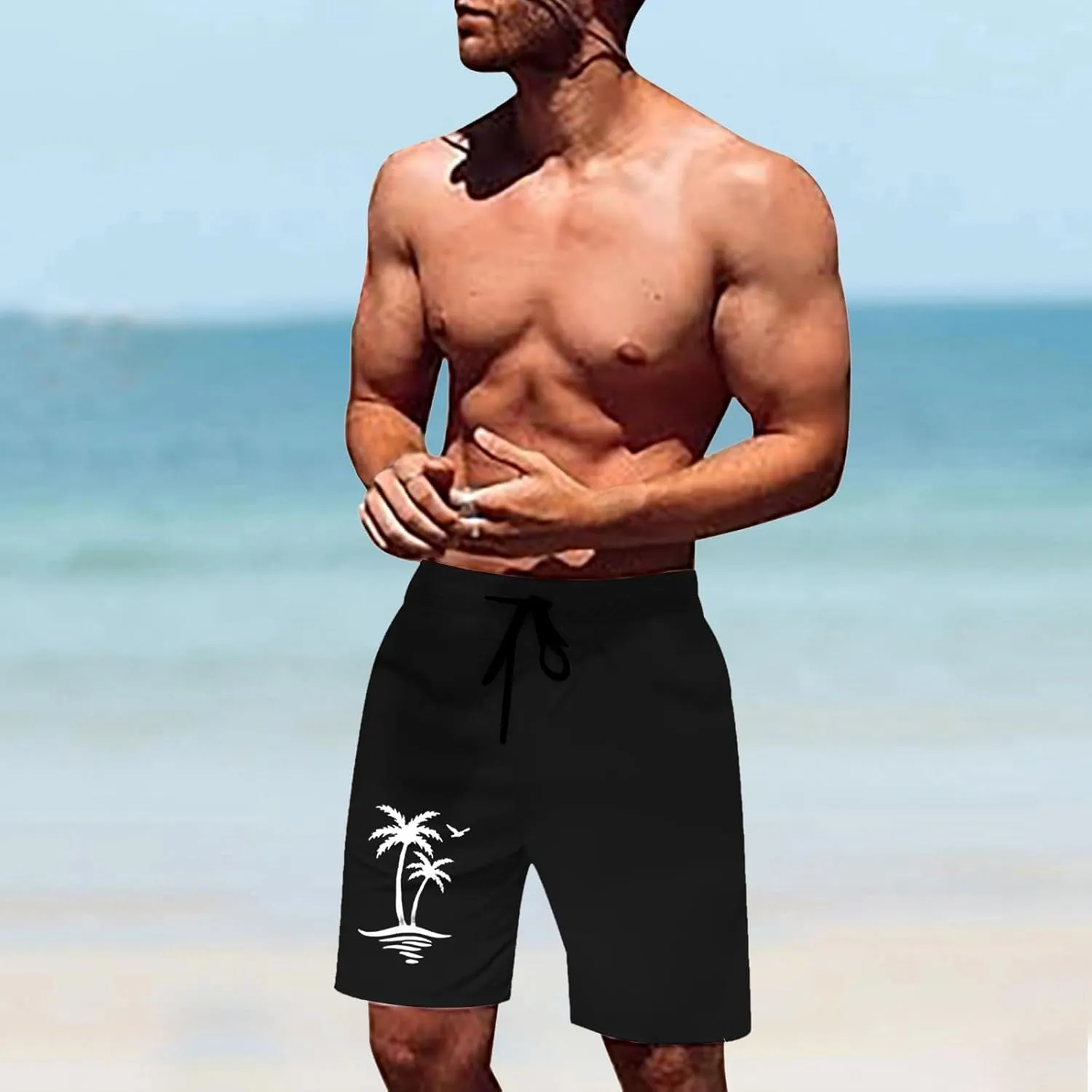 Men's Swim Trunks Quick Dry Board Shorts with Side Pockets and Mesh Lining Hawaii Beach Shorts Swimwear Bathing Suits 2025