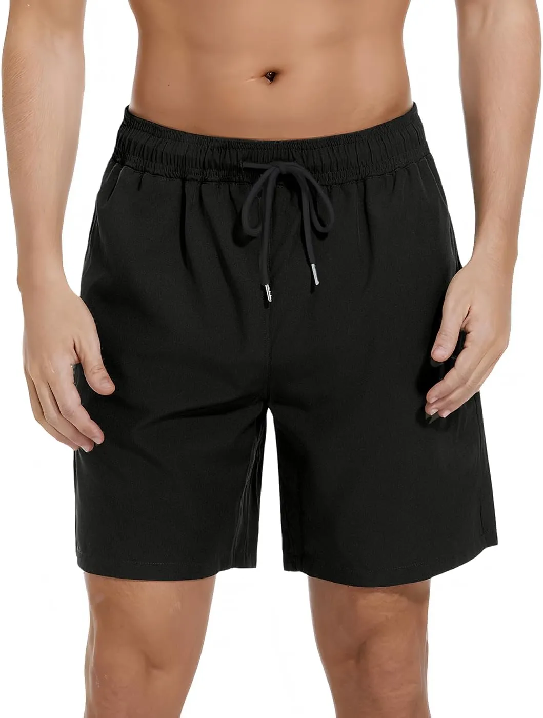 Mens Swim Trunks with Compression Liner Bathing Suits Quick Dry Beach Board Shorts with Zipper Pockets