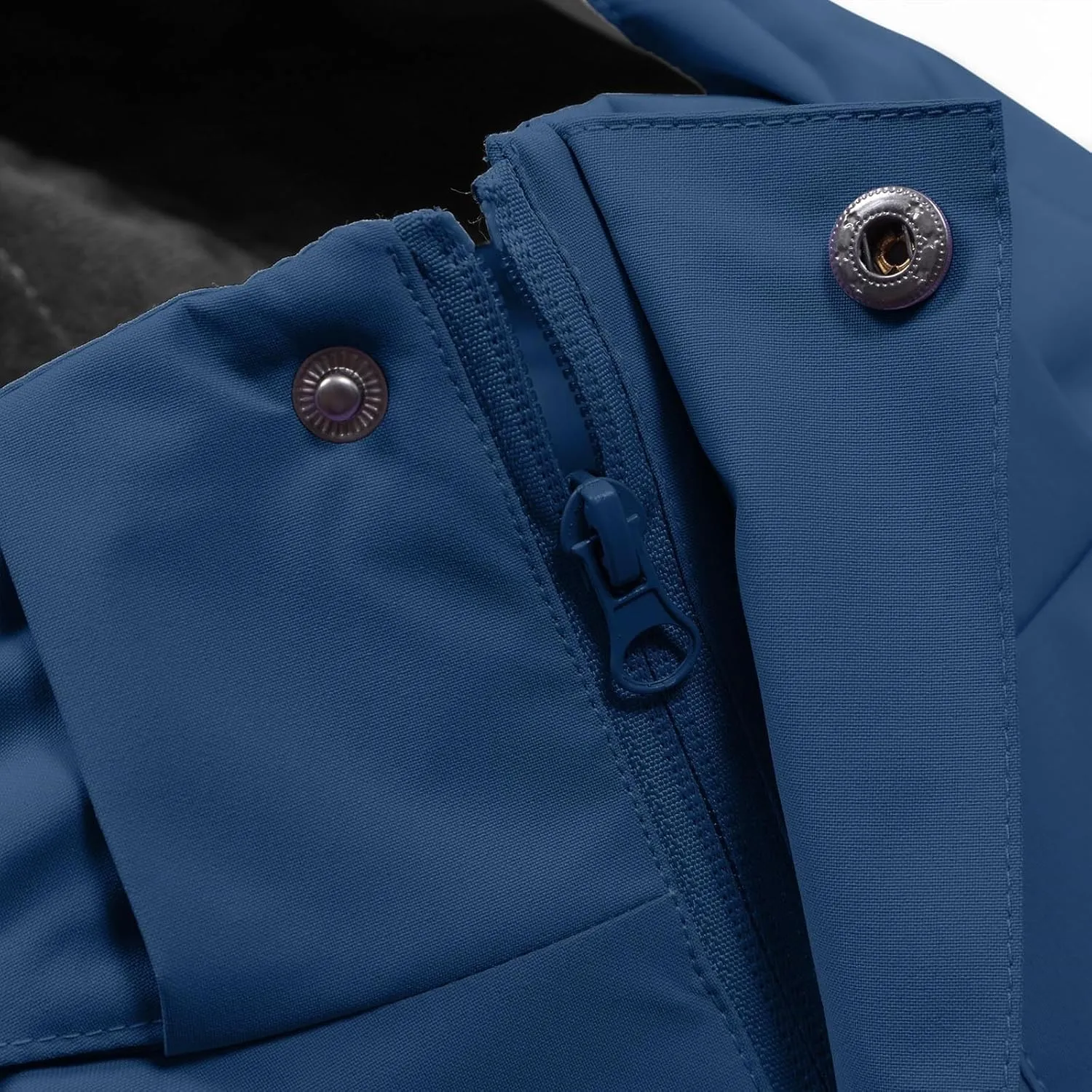 Men's Waterproof Rain Jacket with Detachable Hood Casual Zip Up Lightweight Raincoat Outdoor Softshell Windbreaker