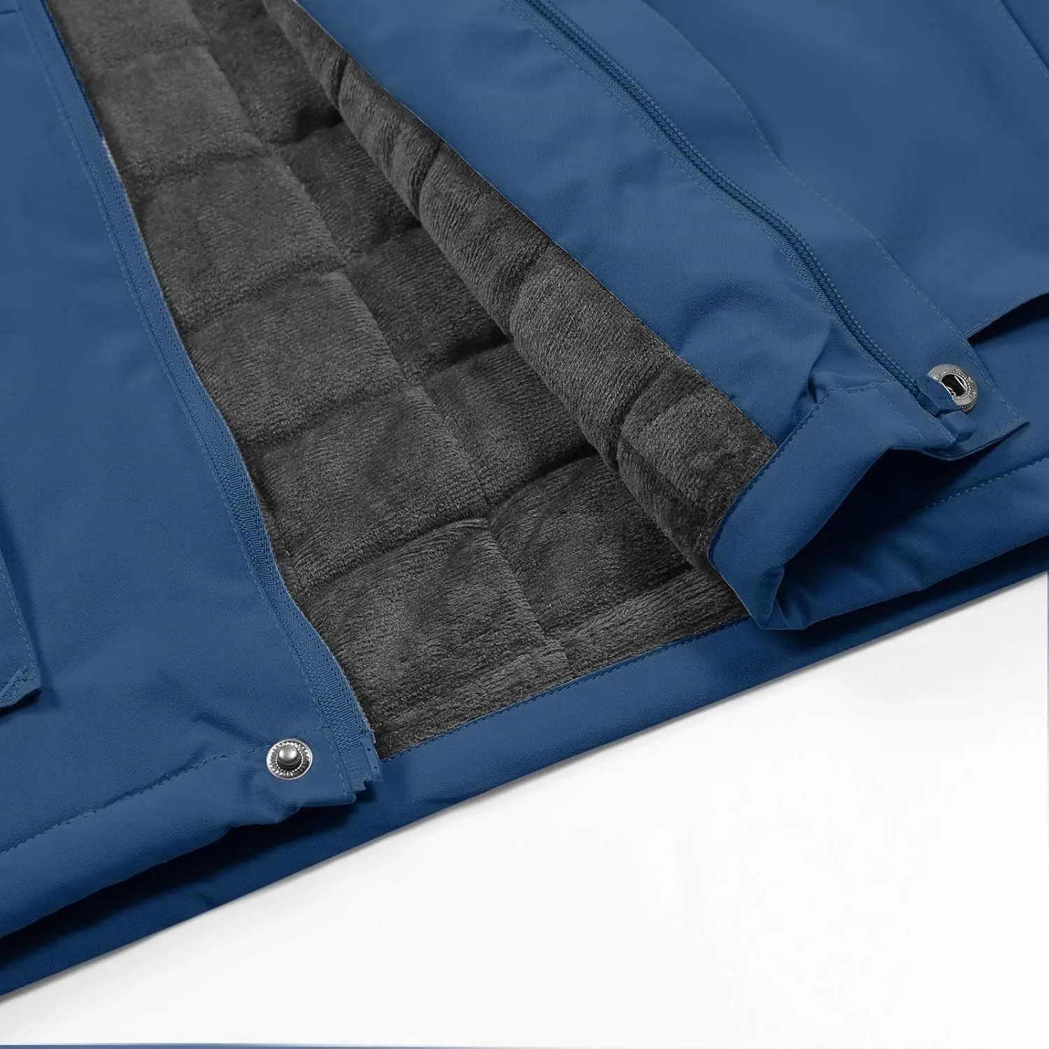 Men's Waterproof Rain Jacket with Detachable Hood Casual Zip Up Lightweight Raincoat Outdoor Softshell Windbreaker