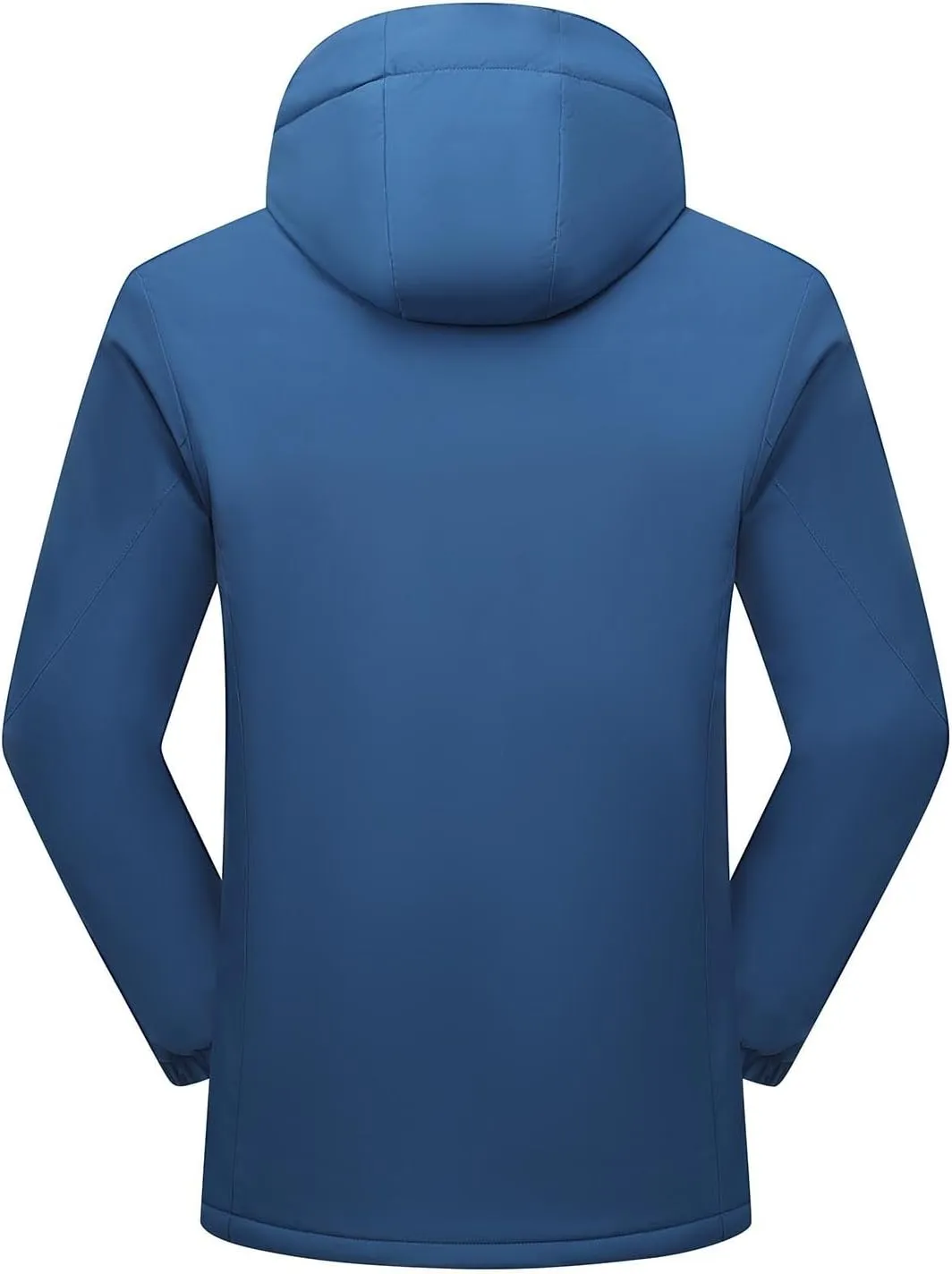 Men's Waterproof Rain Jacket with Detachable Hood Casual Zip Up Lightweight Raincoat Outdoor Softshell Windbreaker