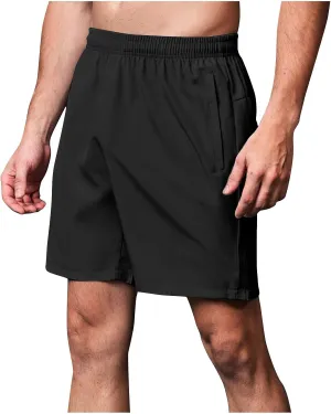 Men's Workout Training Shorts Summer Quick Dry Athletic Crop Pants Casual Elastic Waist Running Shorts with Pockets