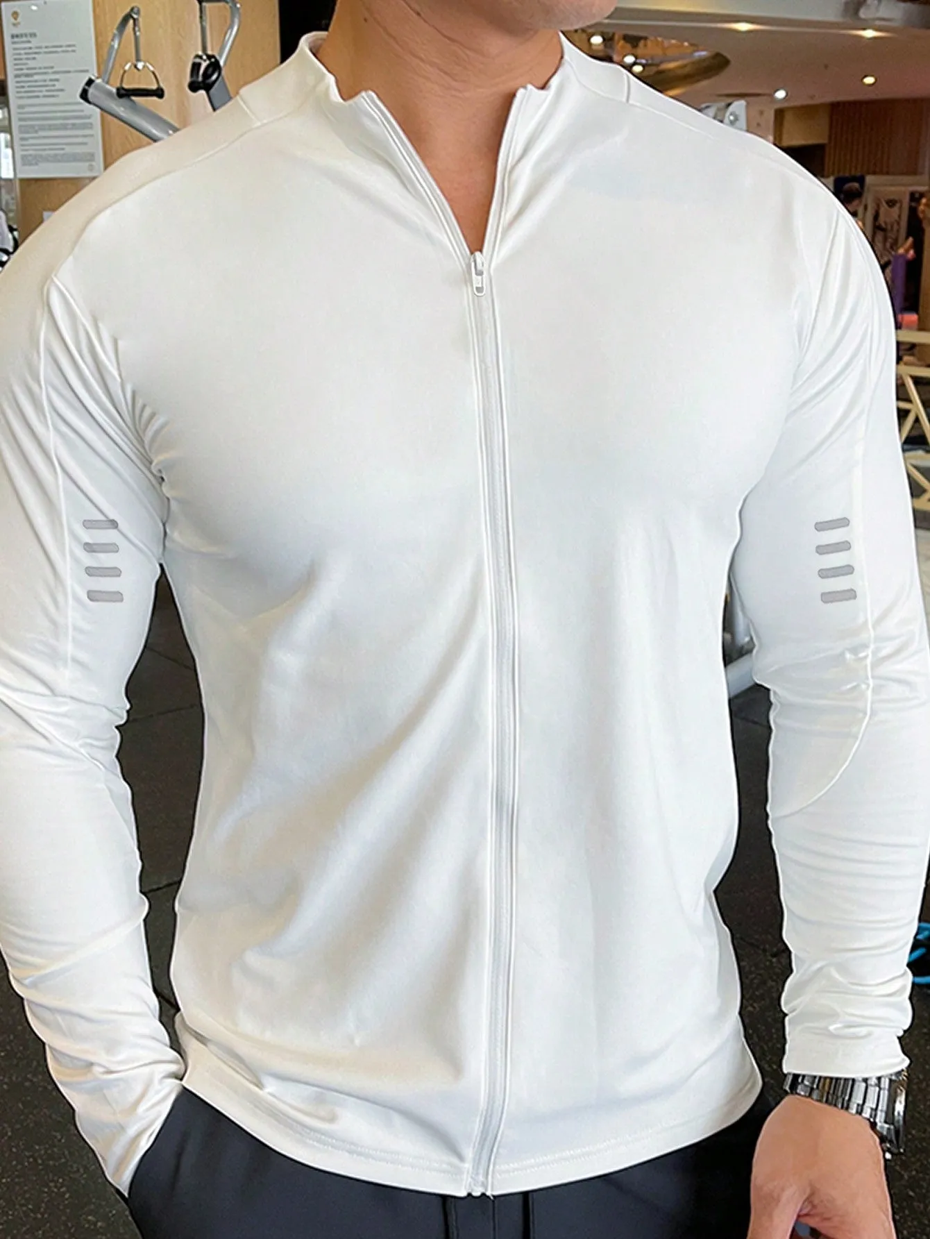 Men's Zipper Closure Sports Jacket