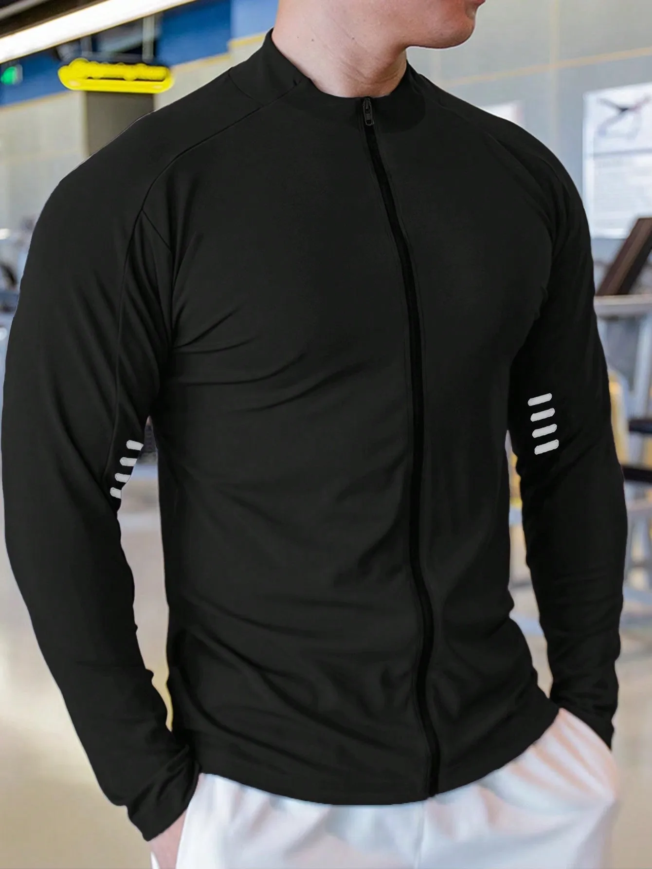 Men's Zipper Closure Sports Jacket