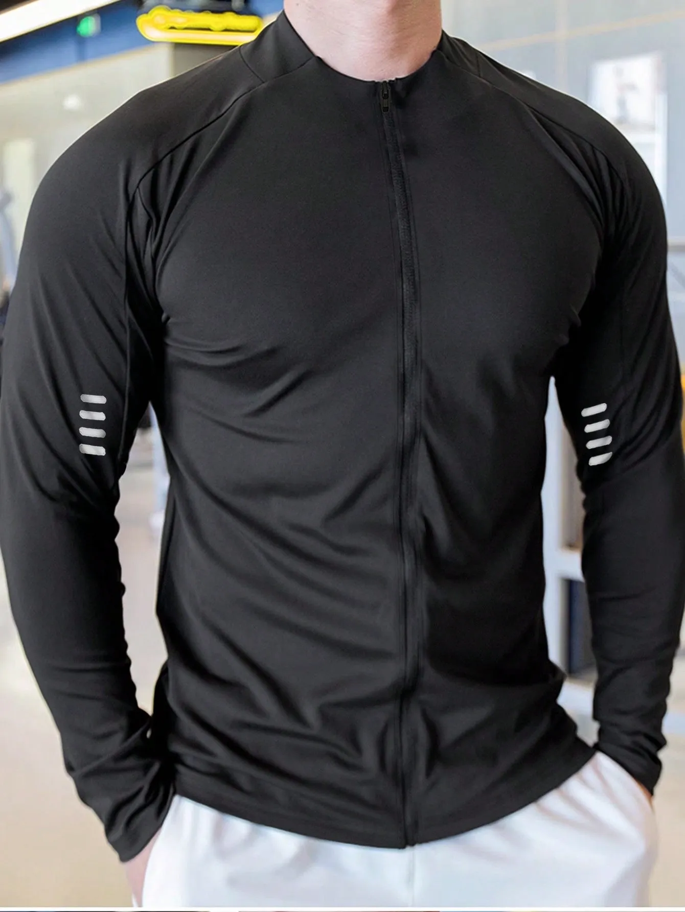 Men's Zipper Closure Sports Jacket
