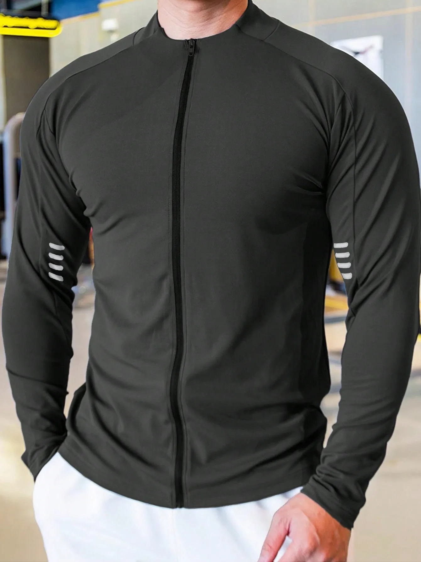 Men's Zipper Closure Sports Jacket