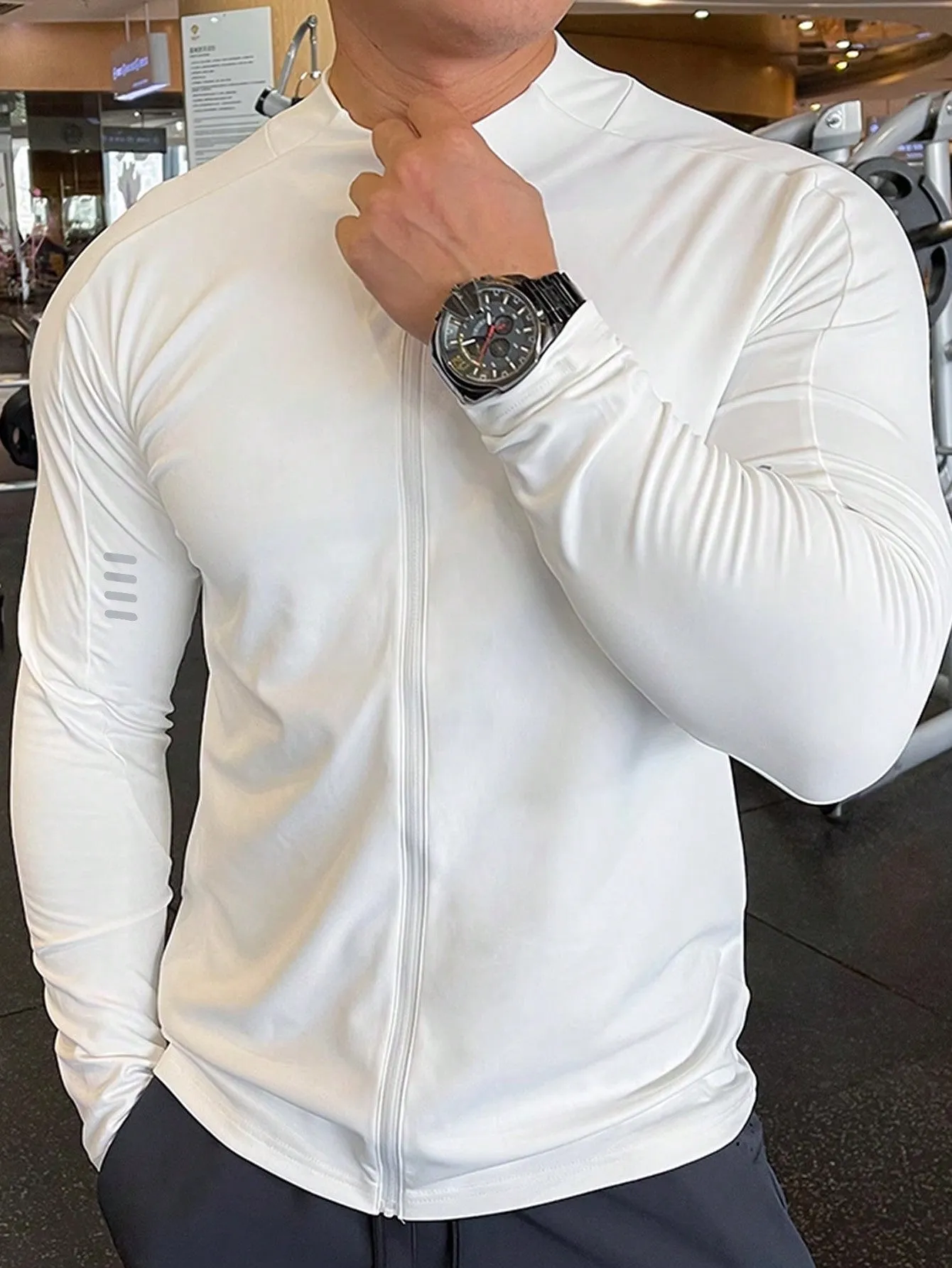 Men's Zipper Closure Sports Jacket