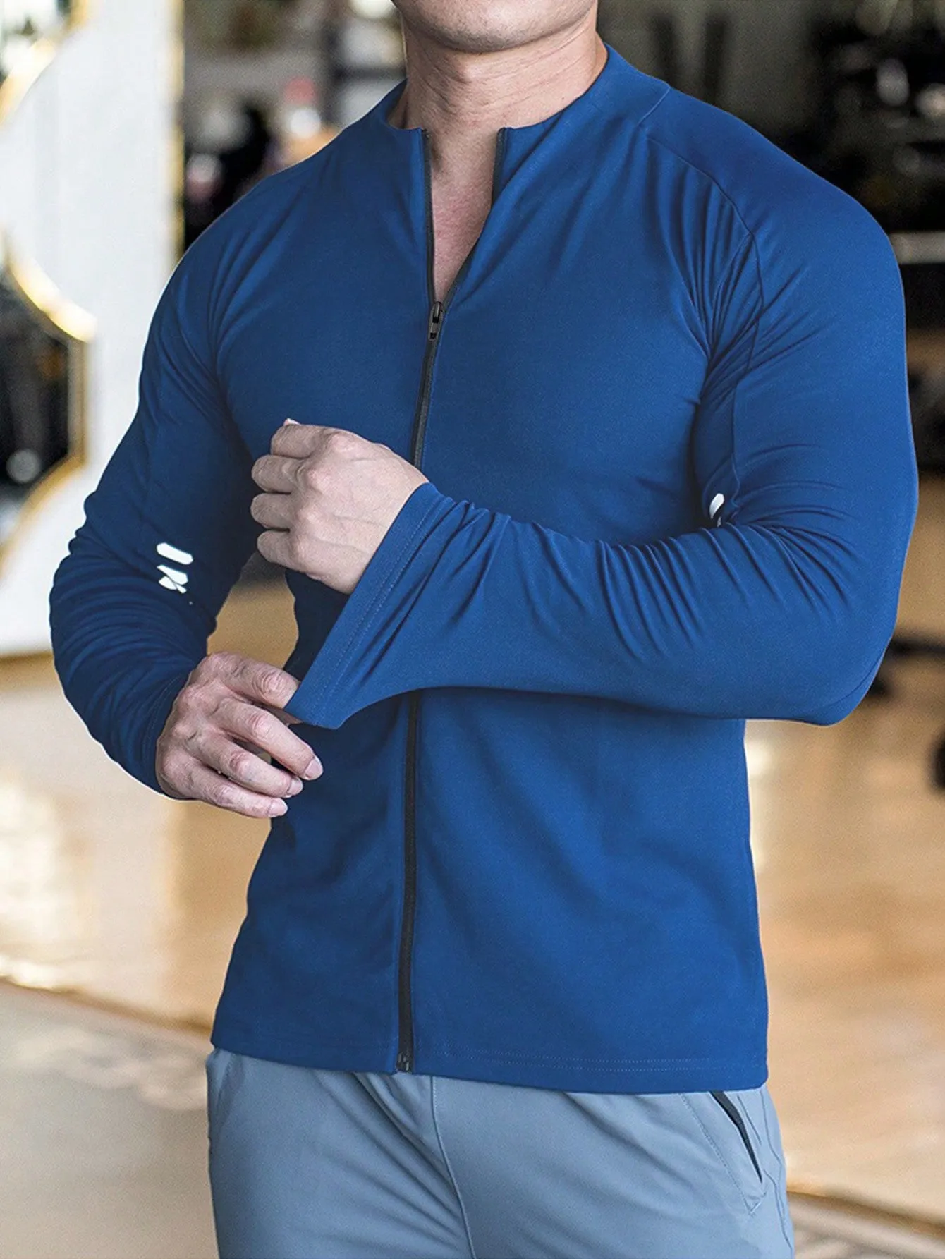 Men's Zipper Closure Sports Jacket