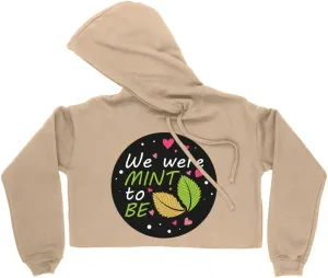 Mint Design Women's Cropped Fleece Hoodie - Romantic Cropped Hoodie for Women - Graphic Hooded Sweatshirt