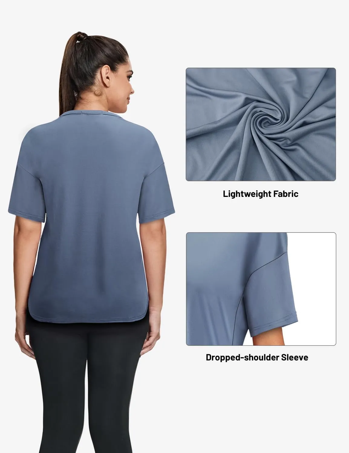 MISS FORTUNE Women Plus Size Tops Short Sleeve Active Wear Workout Shirts Women Outdoor Gym Hiking Yoga Tops Quick Dry