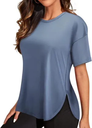 MISS FORTUNE Women Plus Size Tops Short Sleeve Active Wear Workout Shirts Women Outdoor Gym Hiking Yoga Tops Quick Dry