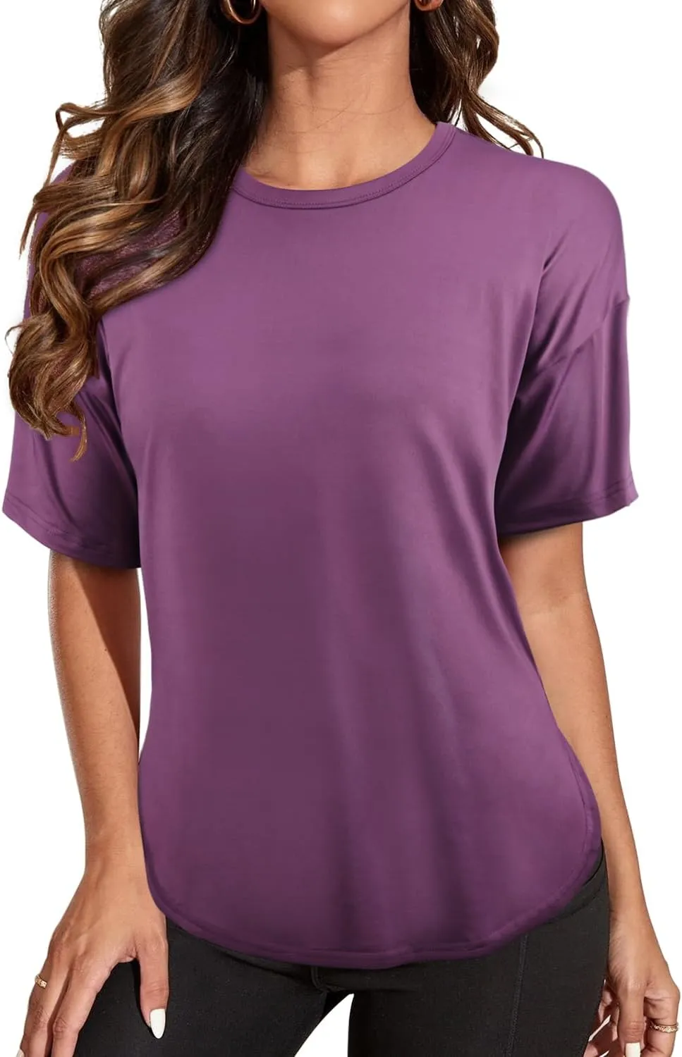 MISS FORTUNE Women Plus Size Tops Short Sleeve Active Wear Workout Shirts Women Outdoor Gym Hiking Yoga Tops Quick Dry