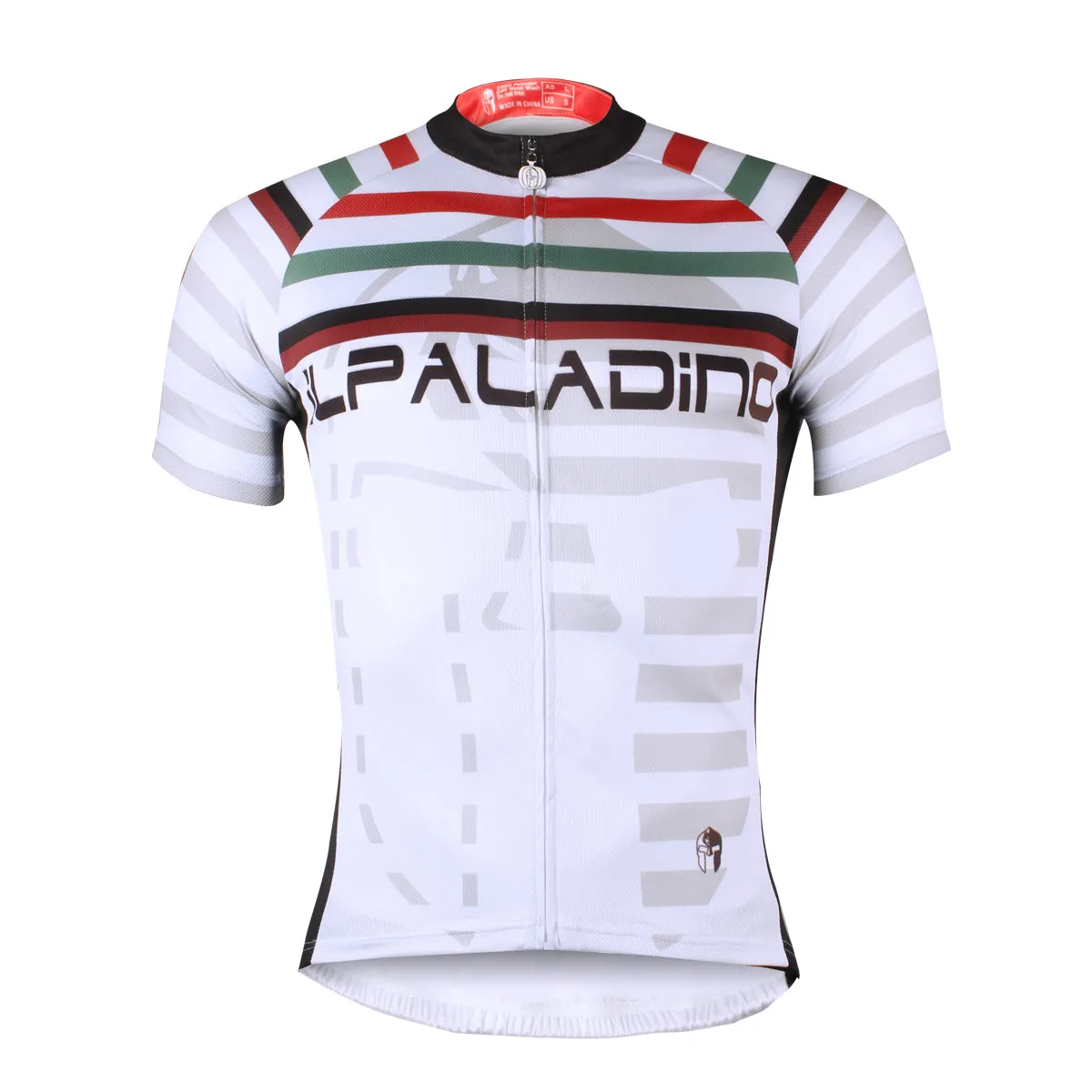 Multi-Strip White Men's Short-Sleeve Cycling Jersey Bicycling Shirts Summer NO.704