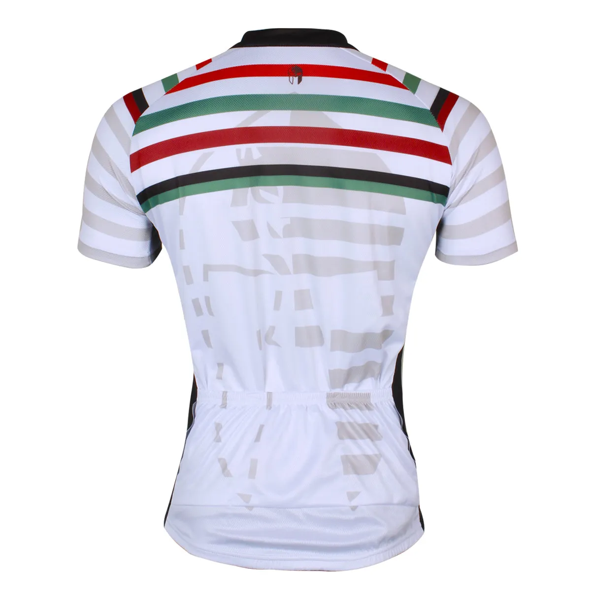 Multi-Strip White Men's Short-Sleeve Cycling Jersey Bicycling Shirts Summer NO.704