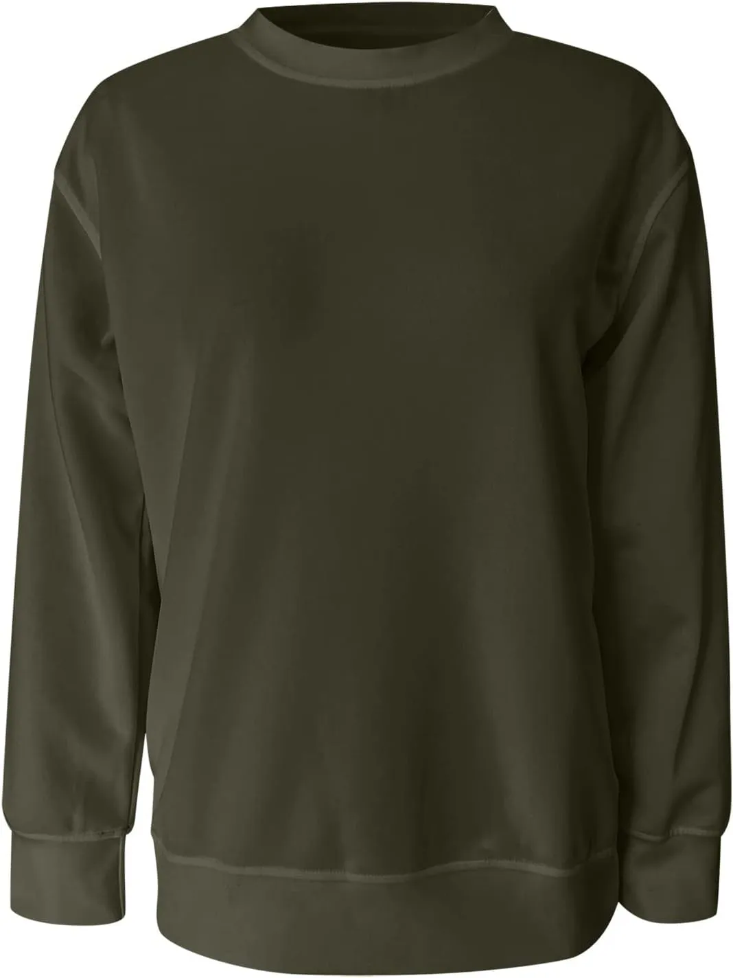 Muyise Sweatshirts for Women Crew Neck Long Sleeve Color Block Fashion Casual Tops Loose Fitting Lightweight Pullover Blouses