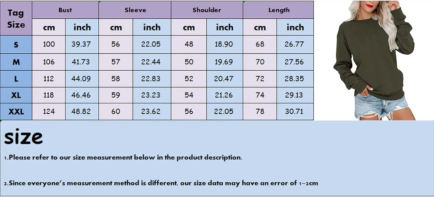 Muyise Sweatshirts for Women Crew Neck Long Sleeve Color Block Fashion Casual Tops Loose Fitting Lightweight Pullover Blouses