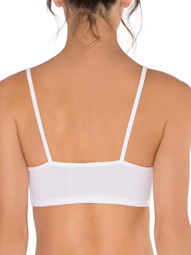 New Fruit of the Loom Womens Spaghetti Strap Cotton Pullover Sports Bra, White Sz 34