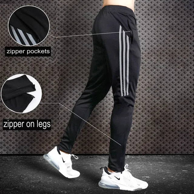 New Sport Pants Men Running Pants With Zipper Pockets Training and Joggings Men Pants Soccer Pants Fitness Pants For Men