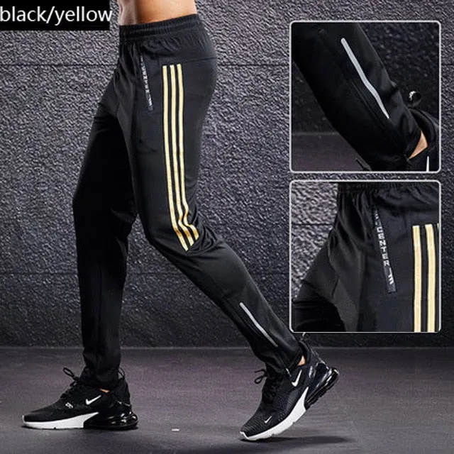 New Sport Pants Men Running Pants With Zipper Pockets Training and Joggings Men Pants Soccer Pants Fitness Pants For Men