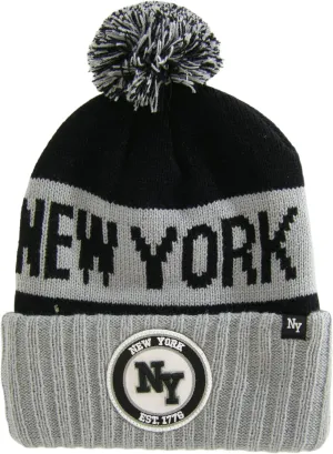 New York Ribbed Cuff Knit Winter Hat Pom Beanie