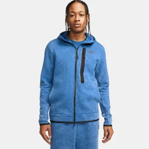 Nike Sportswear Tech Fleece Wash Full Zip Men's Hoodie Dark Marina Blue dm6515-407