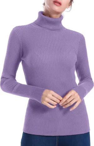 ninovino Women's Turtleneck Ribbed Long Sleeve Sweater Pullover Tops