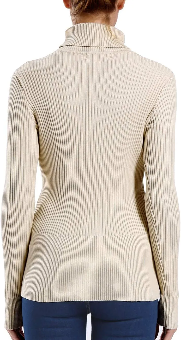 ninovino Women's Turtleneck Ribbed Long Sleeve Sweater Pullover Tops
