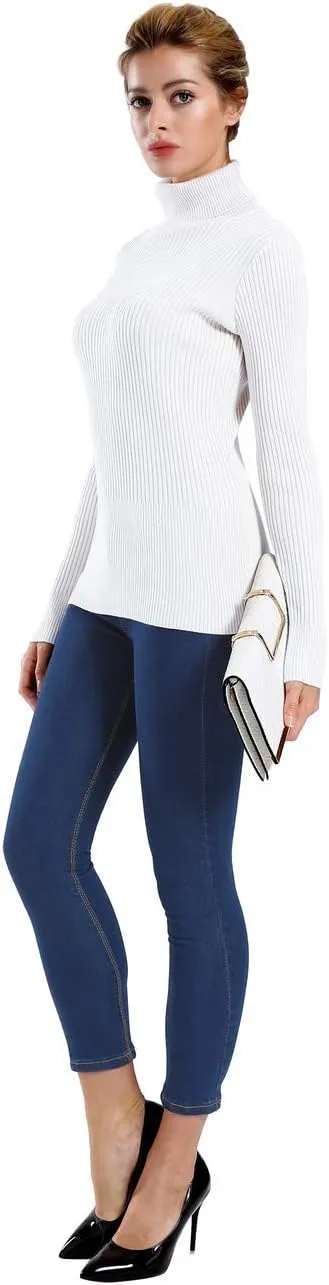 ninovino Women's Turtleneck Ribbed Long Sleeve Sweater Pullover Tops