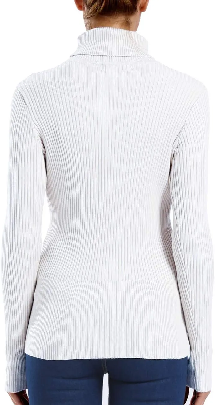 ninovino Women's Turtleneck Ribbed Long Sleeve Sweater Pullover Tops