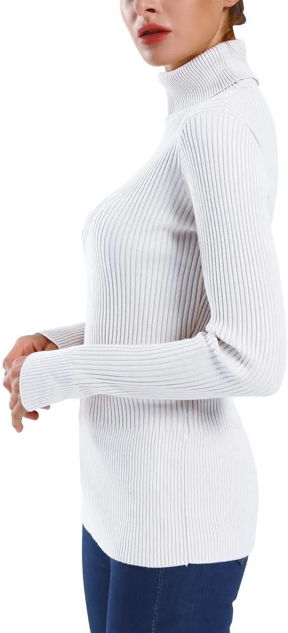 ninovino Women's Turtleneck Ribbed Long Sleeve Sweater Pullover Tops