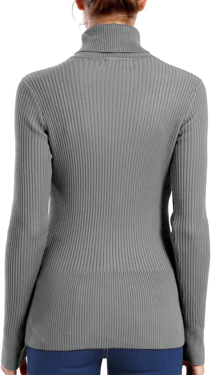 ninovino Women's Turtleneck Ribbed Long Sleeve Sweater Pullover Tops