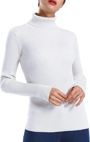 ninovino Women's Turtleneck Ribbed Long Sleeve Sweater Pullover Tops