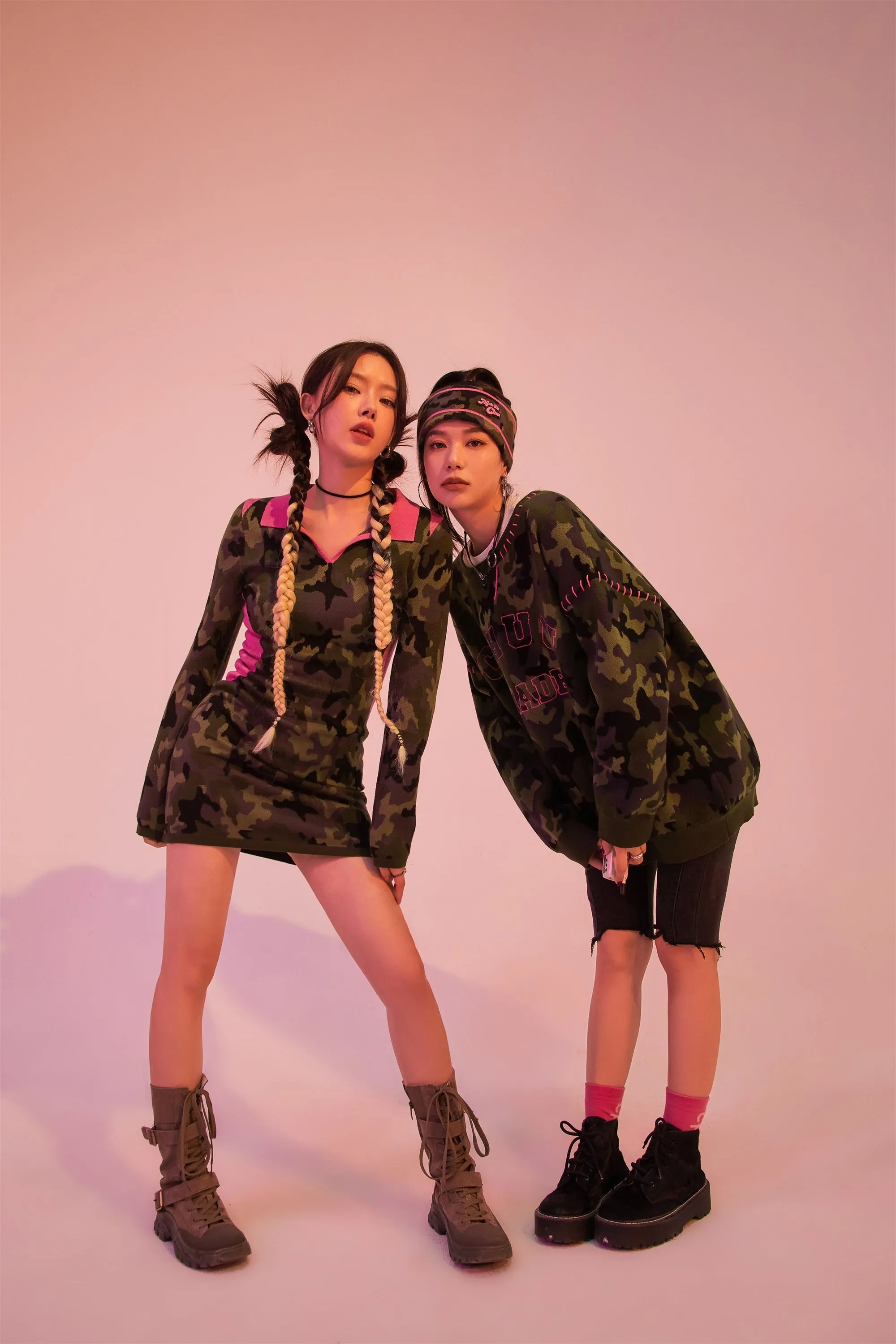 On The Right Track Hot Girl Camouflage Knit Sweatshirt