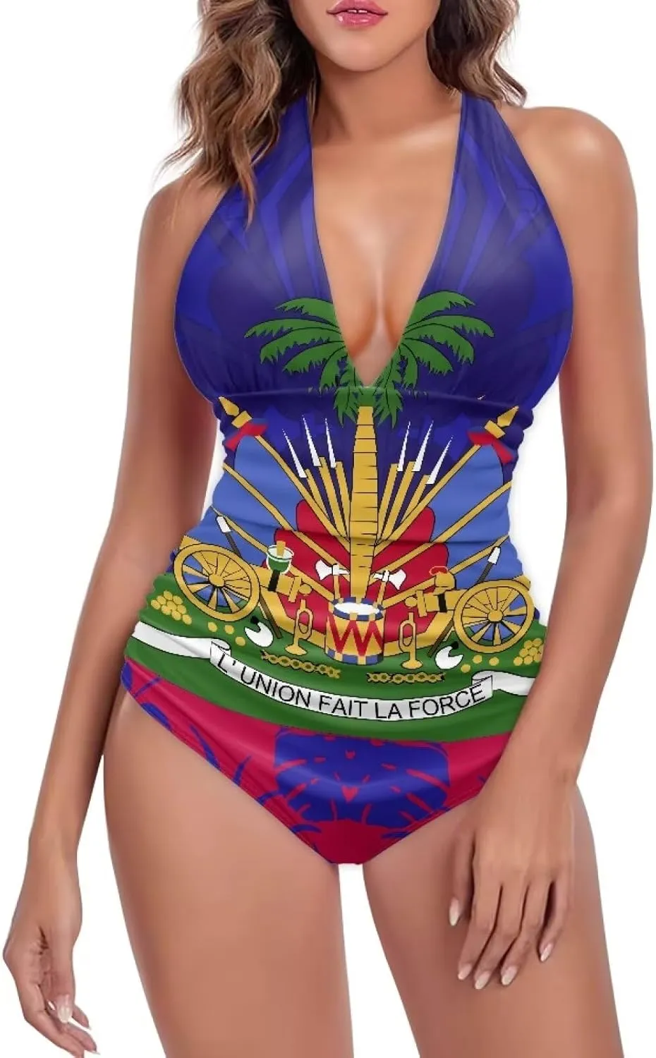One Piece Swimsuit Women Tummy Control Bathing Suits, Unique Design Sexy Cross Back, Ruched Swimwear