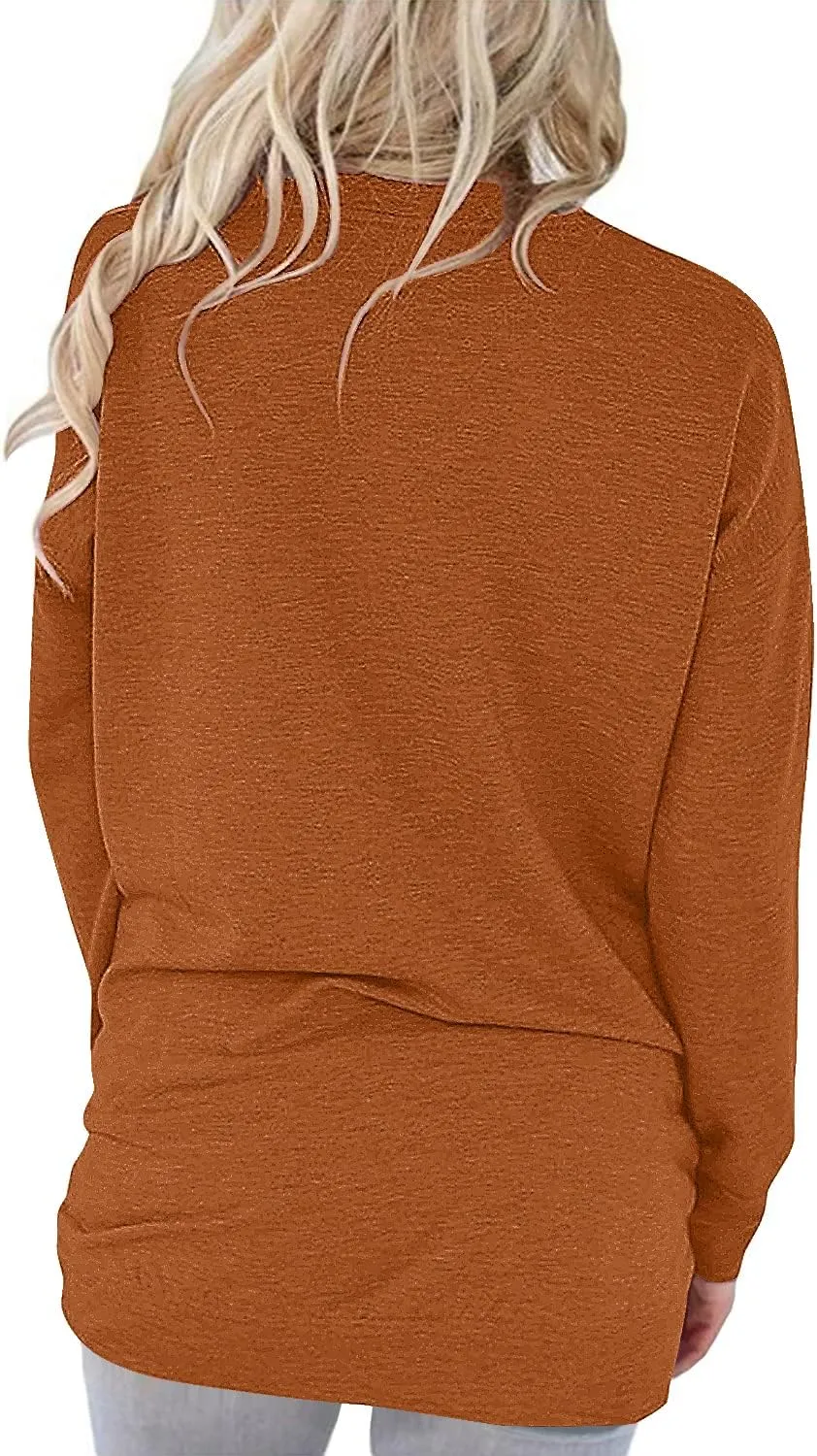 onlypuff Womens Pocket Shirts Pullover Sweatshirt Loose Fit