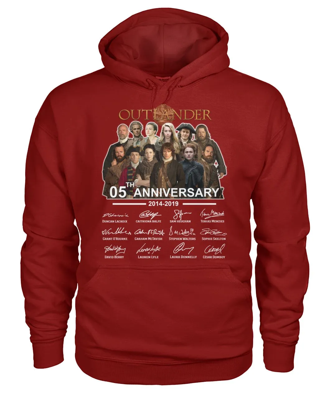Outlander Tv Series 5 Years Anniversary 2014 - 2019 Autograph T-Shirt Hoodie