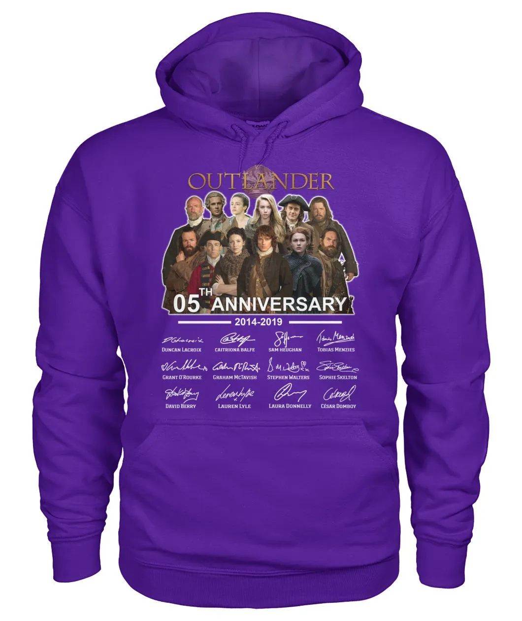 Outlander Tv Series 5 Years Anniversary 2014 - 2019 Autograph T-Shirt Hoodie