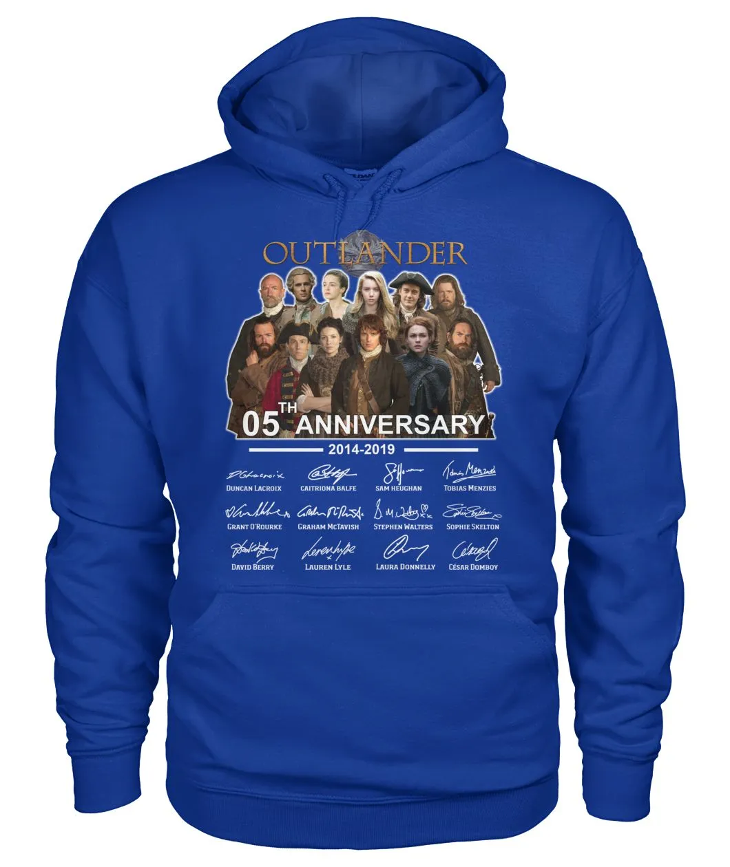Outlander Tv Series 5 Years Anniversary 2014 - 2019 Autograph T-Shirt Hoodie