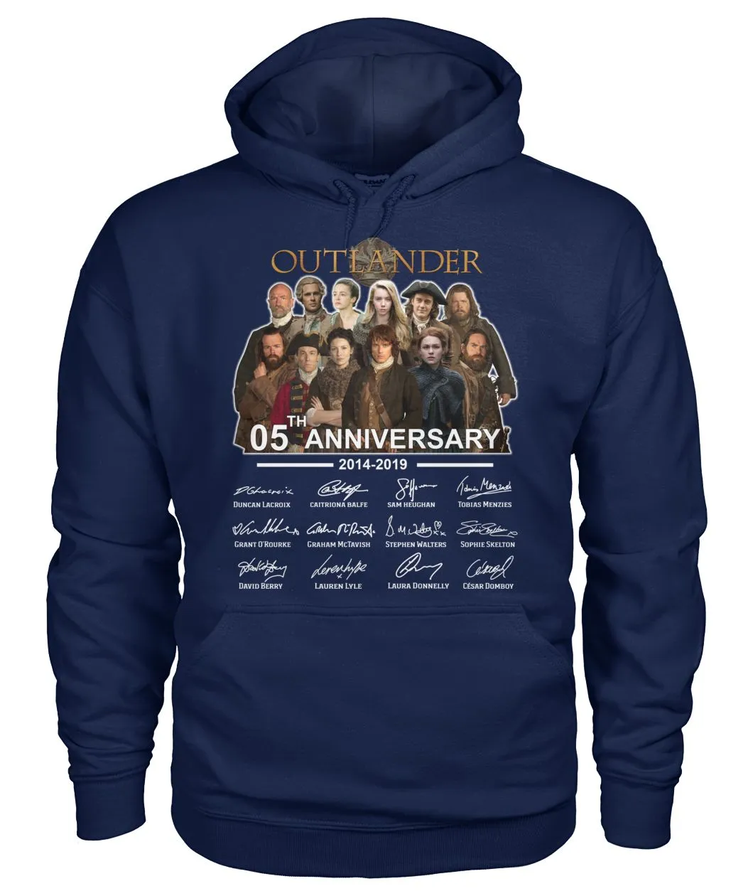 Outlander Tv Series 5 Years Anniversary 2014 - 2019 Autograph T-Shirt Hoodie