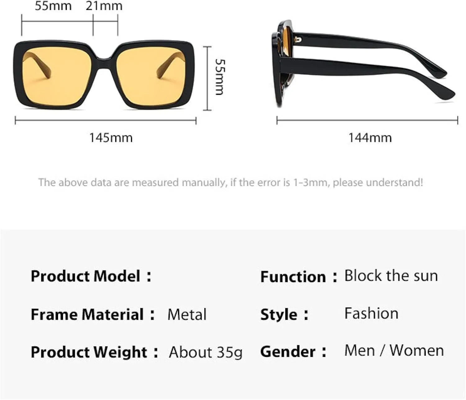 Oversized Retro Sunglasses Uv400
