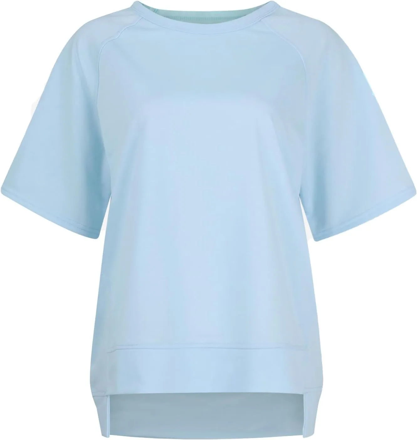 Oversized T Shirts for Women Crewneck Short Sleeve Casual Summer Tunic Tops Trendy Solid Loose Fit High Low Blouses