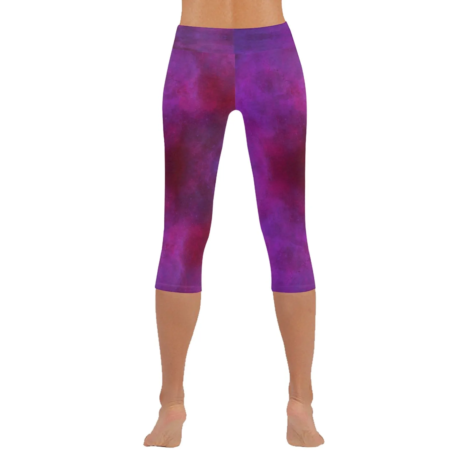 Pink Night Sky Capri Leggings up to 5 XL