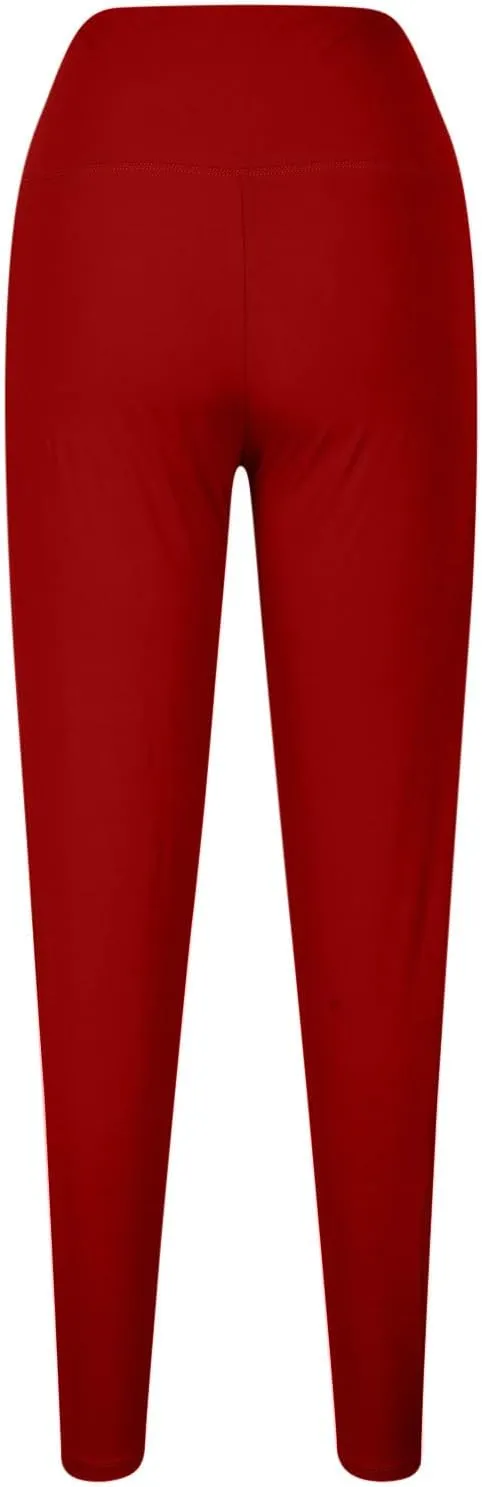 Plus Size Leggings for Women with Pockets Tummy Control Stretch Athletic Tights High Waisted Yoga Legging Pants