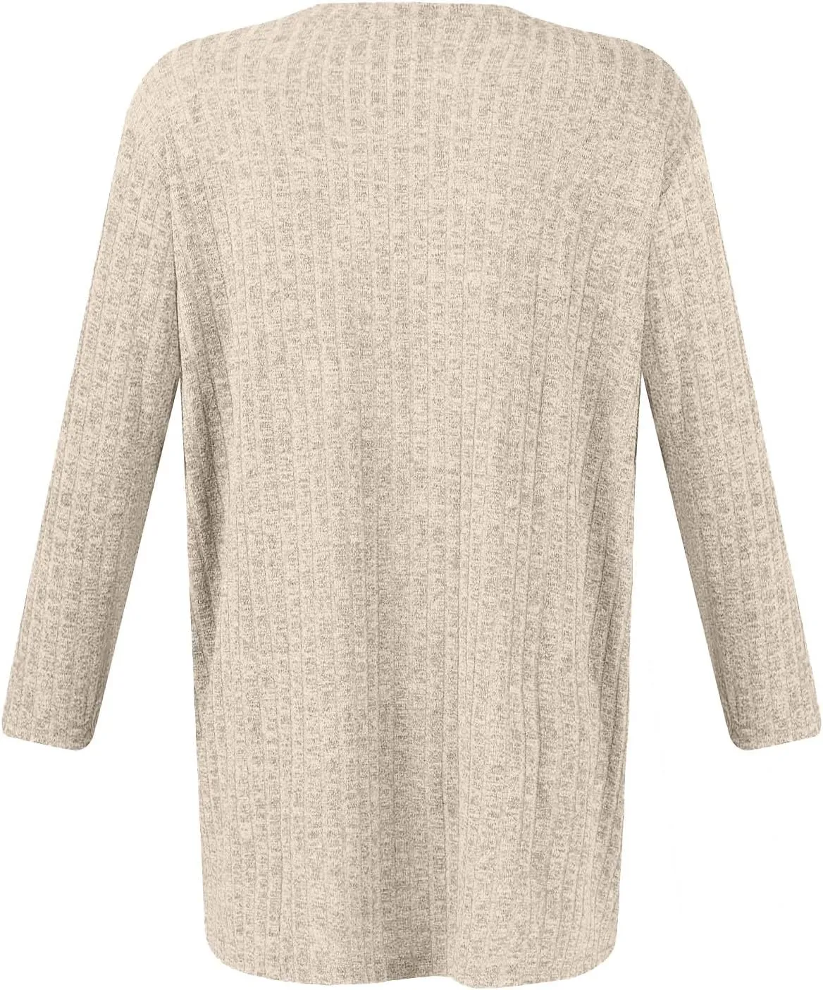 Plus Size Tops for Women 3/4 Sleeve Winter Ribbed Knit Oversized Shirts Light Sweaters Sweatshirts 2024