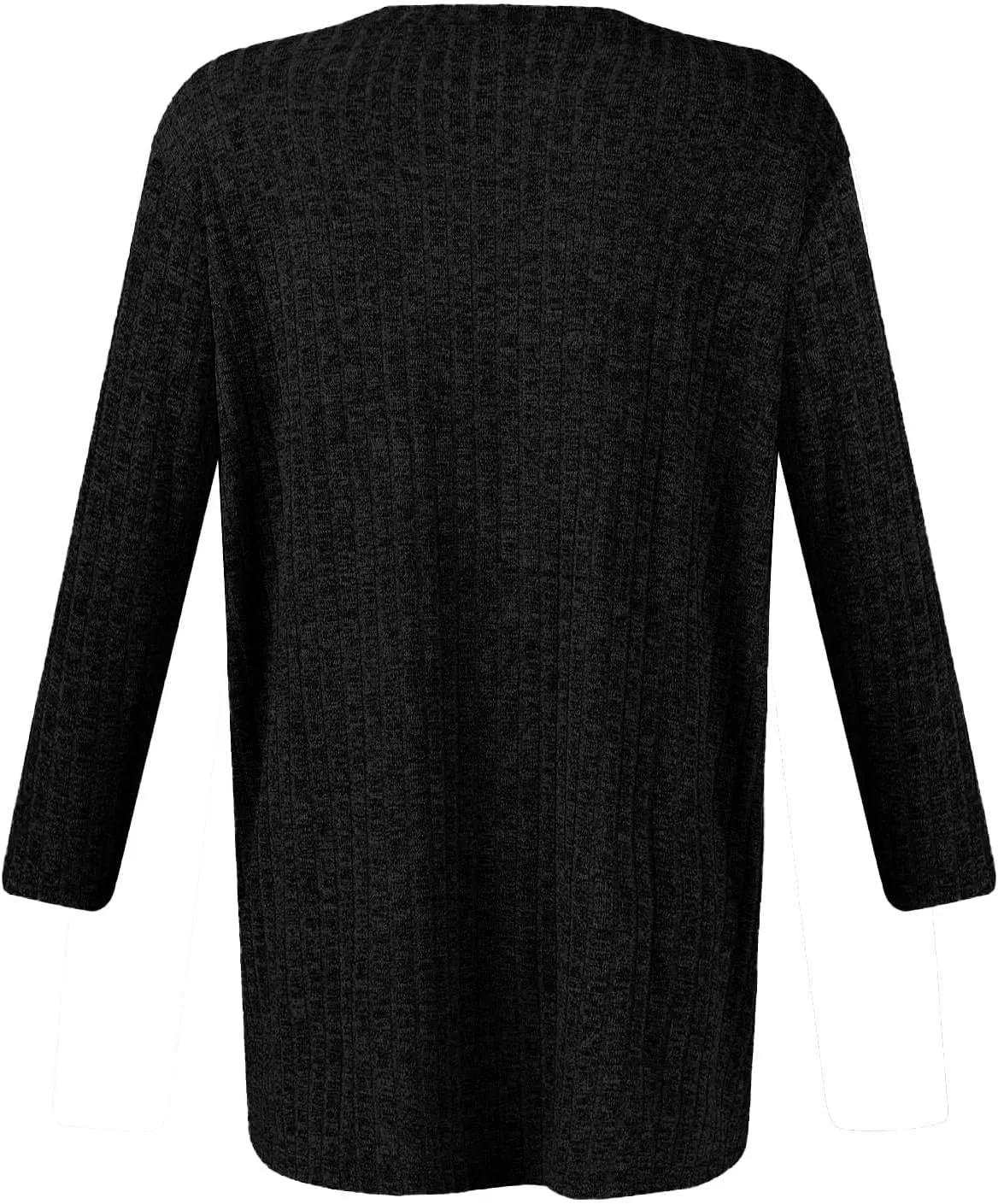 Plus Size Tops for Women 3/4 Sleeve Winter Ribbed Knit Oversized Shirts Light Sweaters Sweatshirts 2024