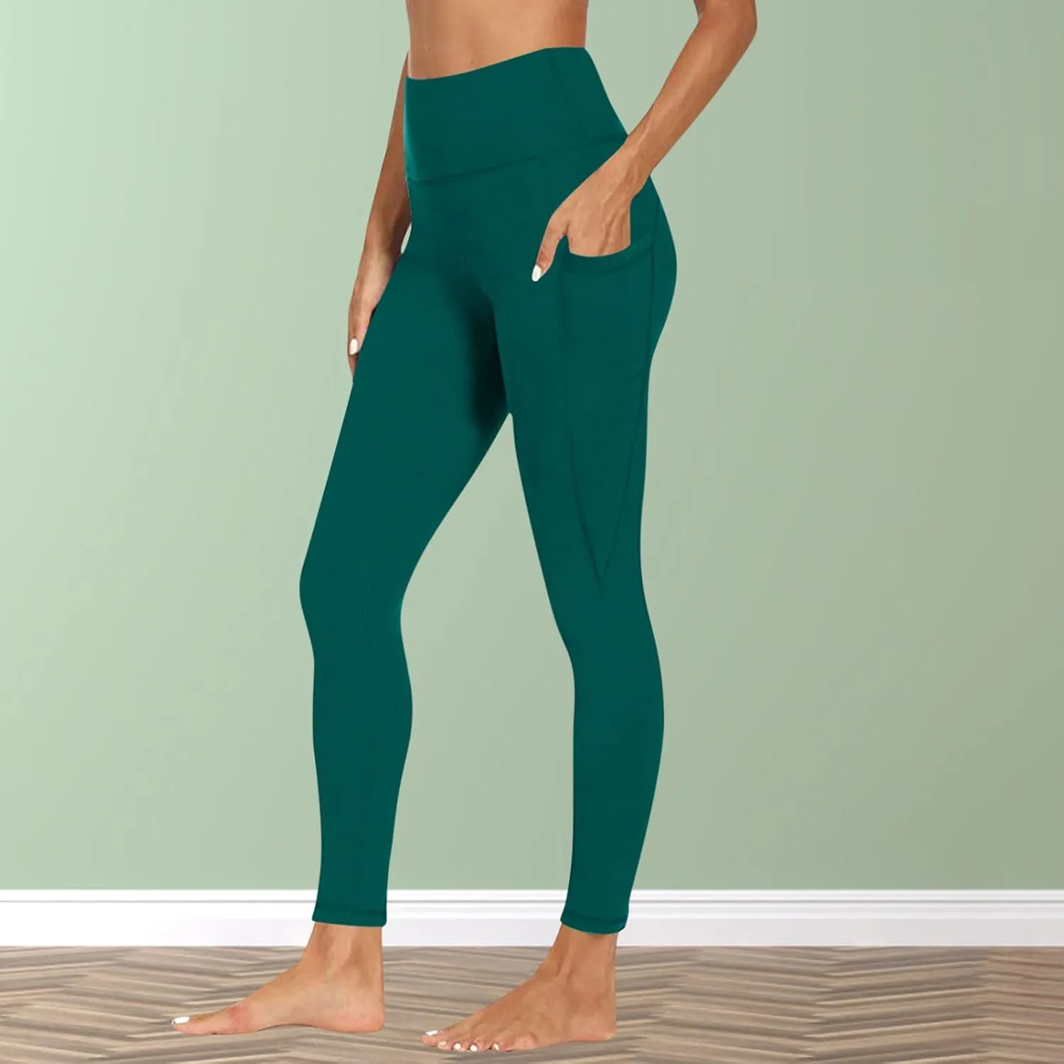 Plus Size Yoga Pants for Women with Pockets High Waisted Tummy Control Compression Pants Womens Athletic Leggings