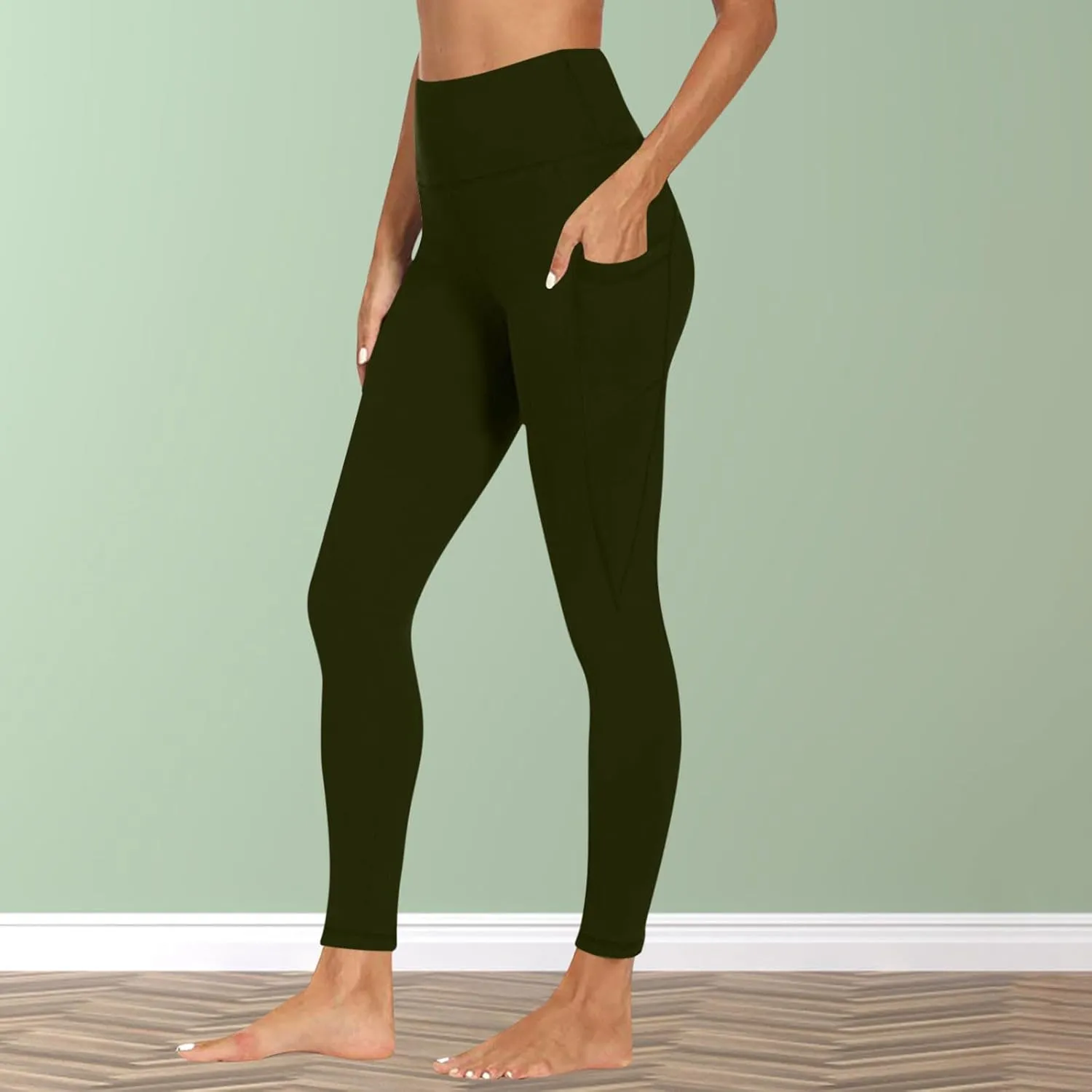Plus Size Yoga Pants for Women with Pockets High Waisted Tummy Control Compression Pants Womens Athletic Leggings